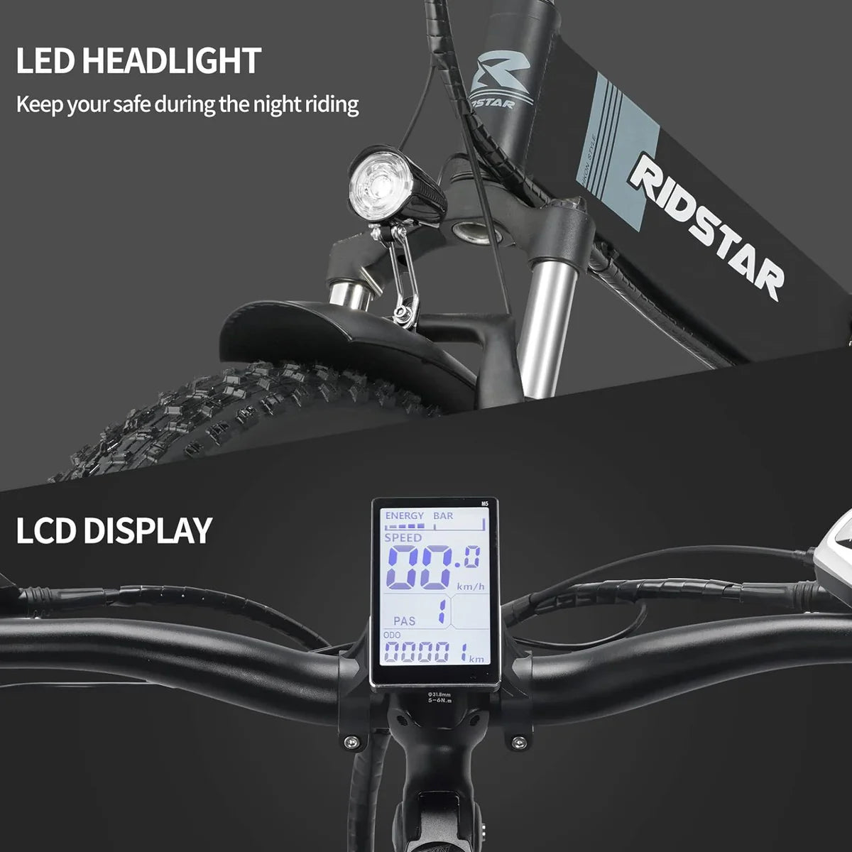 New Ridstar H20 1000W Electric Mountain Bike