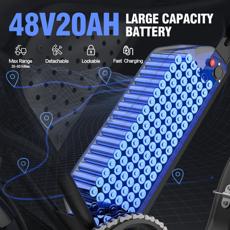 Ridstar E Bike E26 1000W 48V 20AH Battery