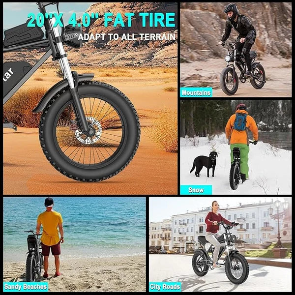 New Ridstar Q20 1500W 48V 20AH Fat Tire Ebike