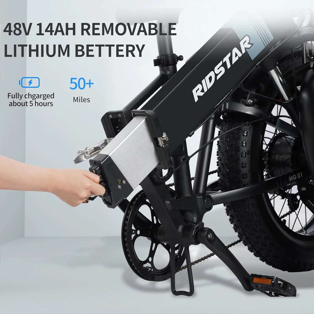 New Ridstar H20 1000W Electric Mountain Bike