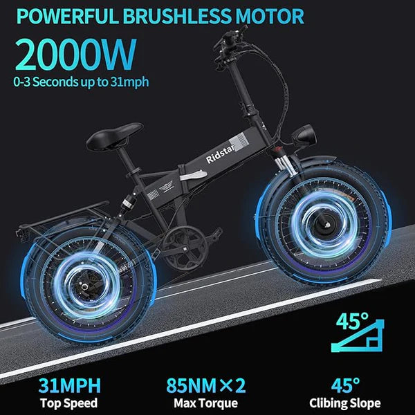 New Ridstar H20Pro 2000W Folding Electric Bike
