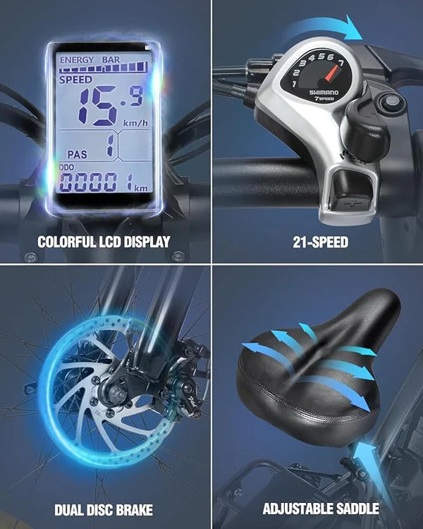 【EU Stock】Ridstar EBike E26 Pro Dual Motor 2000W 48V 23AH