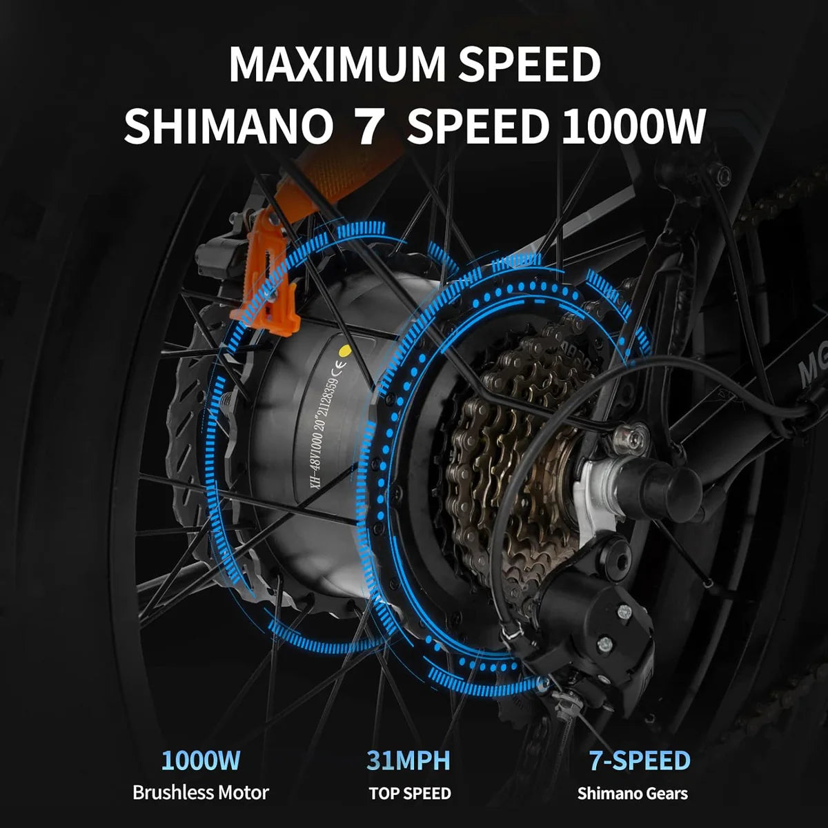 New Ridstar H20 1000W Electric Mountain Bike