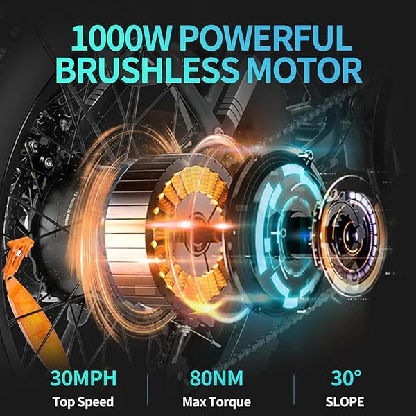 【EU Stock】Ridstar MN20 1000W 15AH Fat Tire Ebike