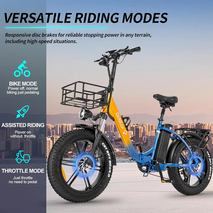 【EU Stock】Ridstar MN20 1000W 15AH Fat Tire Ebike